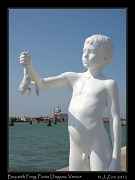  Boy with Frog statue, Punta Dogana, Venice, Italy � J. Zinn